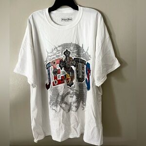 WE ALL NEED JESUS Graphic White T-Shirt Size 3XL